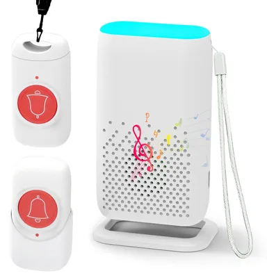 Image de Alarme personnelle sans fil - Blanche - Rechargeable - Portée de 800 mètres