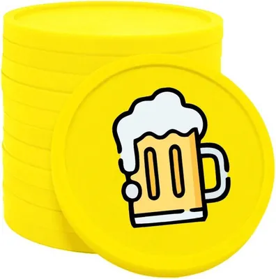 Immagine prodotto di CombiCraft Monete birra / Monete consumo Giallo fluo - Ø29mm - 100 pezzi