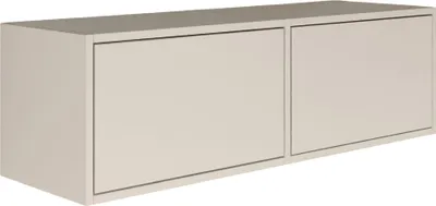 Produktbild von Selsey Framme – hängendes TV-Board mit zwei Klappen, Kaschmirgrau, 100 cm