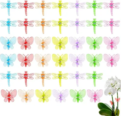 Imagen del producto de Clips de plástico para orquídeas, 40 unidades, soportes decorativos para plantas, ideales para orquídeas