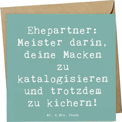 Produktbild von Mr. & Mrs. Panda Grußkarte Spruch Ehepartner Schätze - Meeresbrise - Geschenk, Geschenke, Lächeln, Partner, herzerwärmende Sprüche, Freundschaft, anlasskarte, Kichern