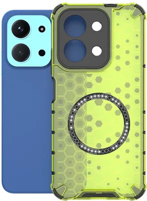 Produktbild von Magnet Hülle für Xiaomi Redmi 15C 5G / 4G Honeycomb Hybrid Ringhalter Grün