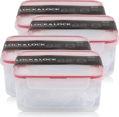 Produktbild von Lock&Lock HPL980CLQ5 Frischhaltedosen 5er Set - Luft & Wasserdicht (4er Pack)