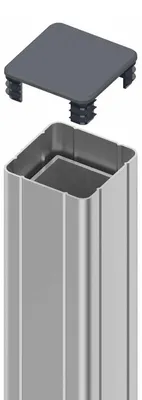 Produktbild von Outgarden Silber 100x100 mm Aluminium Zaunbohlenpfosten, EASY FENCE ALU Pfosten, Eckpfosten, Endpfosten, Anschlusspfosten, Pfostenträger, Zaunpfosten, Gartenzaun, Sichtschutzzaun
