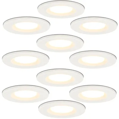 Produktbild von hoftronic LED Einbaustrahler 6W 650lm 2700K IP65 Weiß 10er Set