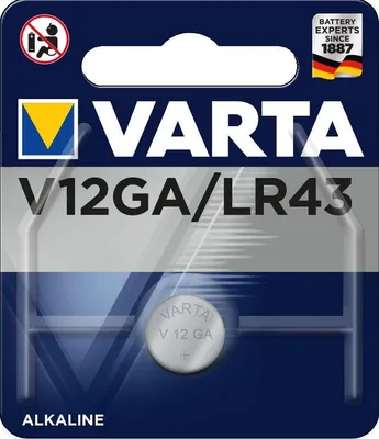 Immagine prodotto di Varta v12ga, alcalina, 1,5 V, 80 mAh, 11,6 mm, 11,6 mm, 4,2 mm