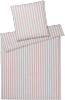 Produktbild von elegante Web-Perkal-Bettwäsche-Garnitur Lido Farbe Puder Größe 155x220cm + 80x80cm