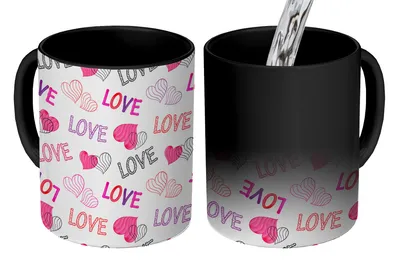 Obrázok produktu pre MuchoWow® Magický pohár Láska - Valentín - vzor 350 ml Pohár na zmenu farby Darček Nápad na darček - Foto hrnček