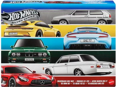 Image de Hot Wheels Multipack Euro Style, 6 Véhicules, Aston Martin, BMW, Porsche, Mercedes-Benz, Volvo, Volkswagen