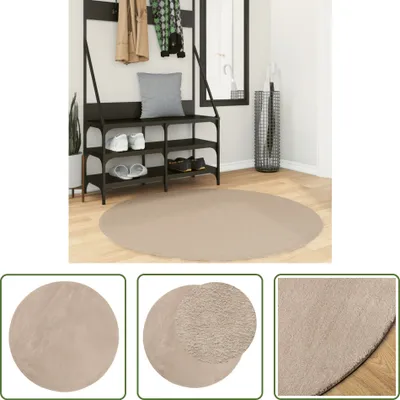 Produktbild von The Living Store Teppich HUARTE Kurzflor Weich und Waschbar Sandfarben Ø 120 cm