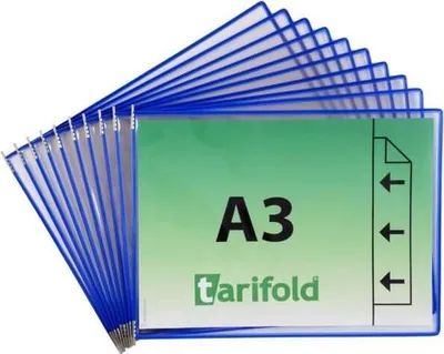 Produktbild von #10xtarifold Drehzapfentafel, DIN A3 quer, blau