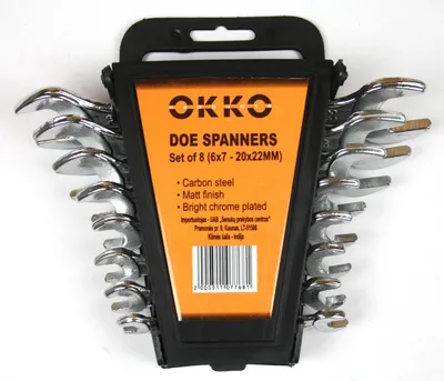 Produktbild von Okko 8 teiliges Schlüssel Maulschlüssel Maul Set 6 x 7mm - 20 x 22 mm