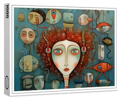 Image de Puzzle Raxxa Premium « Visages fantaisistes 1 », 1 000 pièces