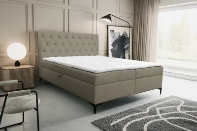 Produktbild von VENASI CLIPSO Boxspringbett 180x200 mit 2 Bettkästen und TOPPER H2/H3 Matratze BRAUN LOUIS 664