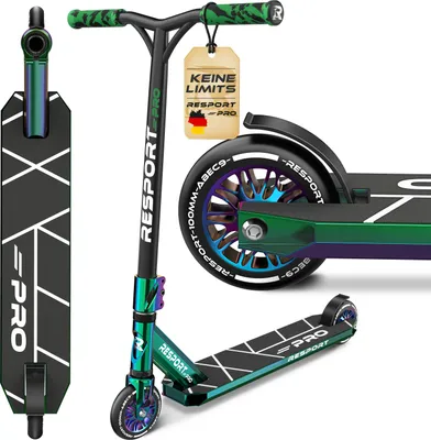 Produktbild von RE:SPORT® Stunt Scooter REVO PRO für Kinder & Erwachsene mit Ständer | Profi Stuntroller 110mm PolyurethanWheels & Y-Bar | Stuntscooter Kickscooter ABEC 9 Kugellager | Tretroller Trickroller