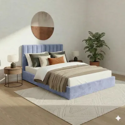 Produktbild von FurMeb24 Polsterbett POSO 1 - 160 x 200 cm - mit Matratze - Stoff Riviera 80
