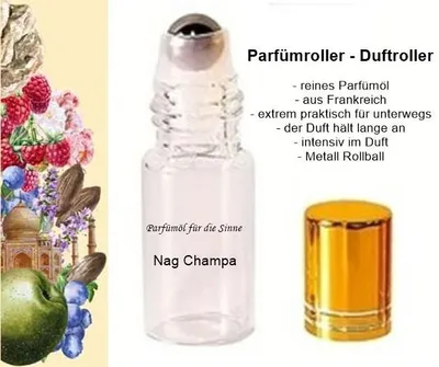 Produktbild von GKA Parfüm Duftroller Parfümroller Nag Champa Roll-On für unterwegs Parfümöl aus Frankreich sehr intensiv