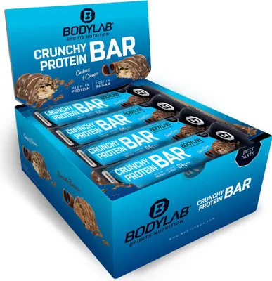 Produktbild von BODYLAB Crunchy Protein Bar - 12x64g - Cookies & Cream