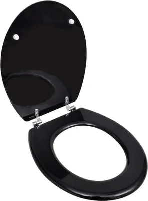 Produktbild von Toilettensitz MDF Deckel Schlichtes Design Schwarz