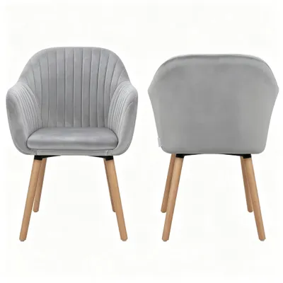 Produktbild von Wohnzimmerstuhl,Relaxsessel mit Armlehnen,Empfangsstuhl,Tischstuhl,Akzentstuhl,Essstuhl(nur 2PCS Stühle) LIGHT GREY