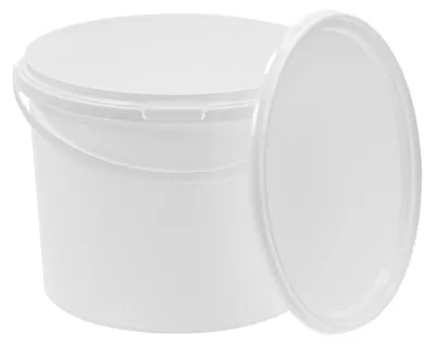 Produktbild von BenBow Eimer mit Deckel 3L x1 Weiß - lebensmittelecht, stabil, luftdicht, auslaufsicher, geruchsneutral - Plastikeimer mit Henkel - leer