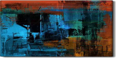 Produktbild von Wanduhr Leinwand Bild Uhr Geräuschlos 60x30 Foto Bild Abstrakte Hintergründe - schwarze Hände