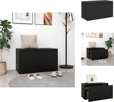 vidaXL Lavica do predsiene 80x40x45 cm čierna materiál na báze dreva - Lavice do truhly a predsiene
