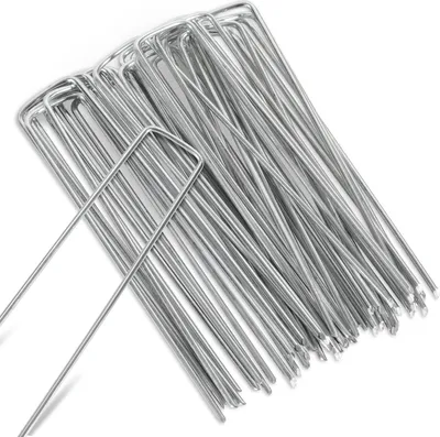 Obrázek produktu pro 150 ks zemních kotevních kolíků 150x25mm Ø2,8mm, pozinkovaná ocel, pro ploty, plůtky, stany, zkosené konce
