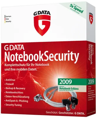 Produktbild von G DATA NotebookSecurity 2009, DE, 1-user, Box, 1 Benutzer, 1 Jahr(e), 512 MB, CD-ROM, Windows XP SP2 32/64-bit Windows Vista 32/64-bit