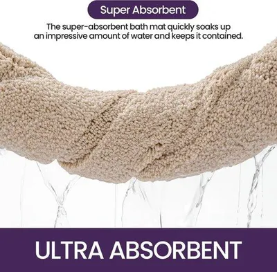 Productafbeelding van Famanu Badmat Beige, 40 x 60 cm - Antislip, absorberend en wasbaar