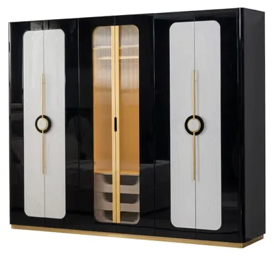 Produktbild von Beige Schlafzimmer Set Kleiderschrank Bett Nachttische 2 tlg Modern