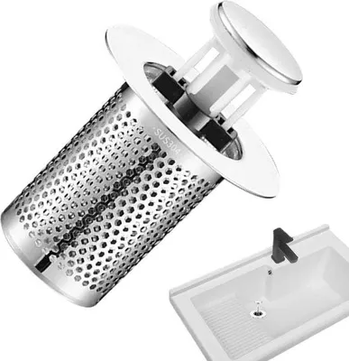 Image de Deux robinets pour eaux usées, accessoires pour filtres à eaux usées, accessoires en acier inoxydable pour filtres à eaux usées, grilles filtrantes à ressort