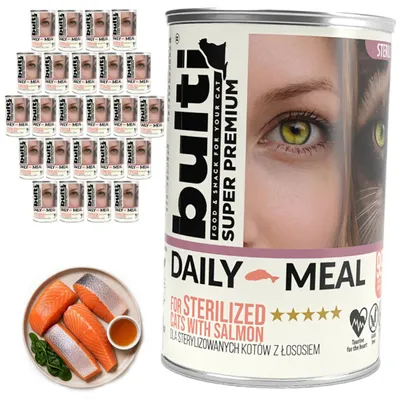 Produktbild von BULTI | Katzenfutter Lachs mit Huhn - Katzenfutter nass Set 12x400g Dose - Katzenfutter Lachs fur Katze