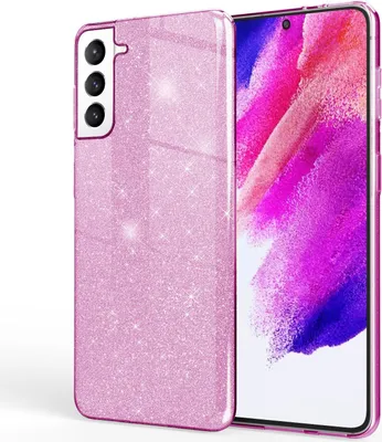 Obrázok produktu pre NALIA Odolné trblietavé puzdro pre Samsung Galaxy S21 FE, lesklé trblietavé hybridné ochranné puzdro Vystužené silikónové puzdro fialové