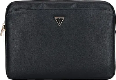 Produktbild von Guess Grained Zipper Pocket Triangle Logo Sleeve - 14" Notebooktasche (schwarz)