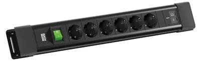 Image de BACHMANN CONNECTUS 6xCEE7/3, 1 interrupteur, 1 port USB-C/C 65 W, L = 2,0 m, CEE7/7, noir