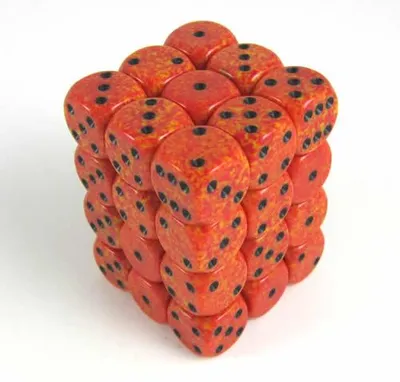 Produktbild von Chessex Würfel Fire Speckled D6 12mm Set 36 Stück Spiel