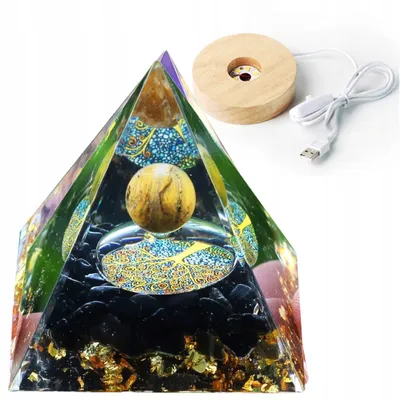 Immagine prodotto di Piramide ORGONITE + lampade a LED LAMPADA 5cm AMULETO DI CRISTALLO 5cm HX13
