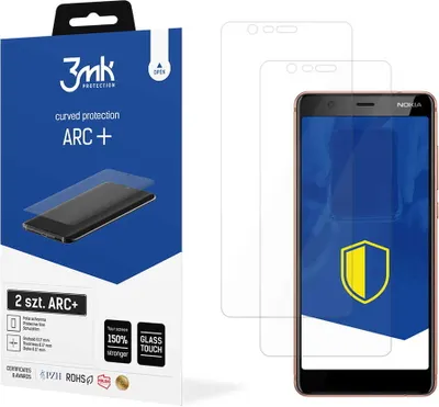 Produktbild von 3mk Display Schutzfolie ARC+ für Nokia 5.1  0,17mm Self-Heal (2 Stück)