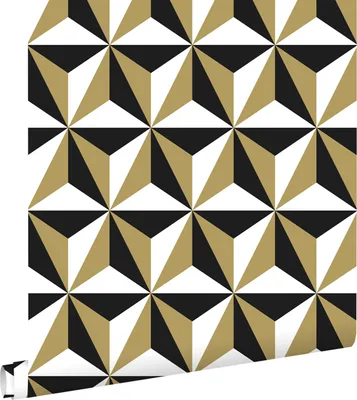 Produktbild von ESTAhome Tapete grafisches Motiv Gold, Weiß und Schwarz 53 cm x 10.05 m