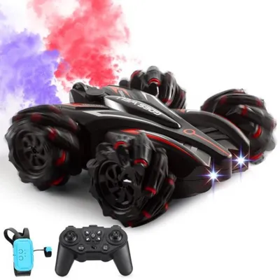 Produktbild von RC Drift Auto mit Akku, 360° Stunts, LED & Spray Effekt Rot