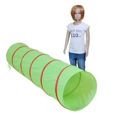 Produktbild von knorr toys Spieltunnel Bilba, Grün, Zeltstoff, wasserabweisend, Ø 45x180 cm, für drinnen & draußen, mit Zeltverbindung
