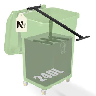 Müllpresse für 120-360L Tonnen, manuell, Schwarz