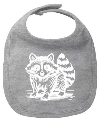 Produktbild von Huuraa Baby Lätzchen Waschbär Comic Heather Grey Klettverschluss Baumwolle Latz Geschenkidee