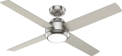 Image de Ventilateur de plafond à basse consommation avec éclairage LED et télécommande Greta Nickel 132 cm