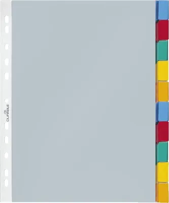 Obrázok produktu pre Durable HÜLLENREGISTER MIT FARBIGEN TABEN 10 BLATT UMSCHWEISST 1 ST 663219