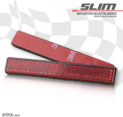 Produktbild von Reflektor Slim rechteckig rot mit Rand