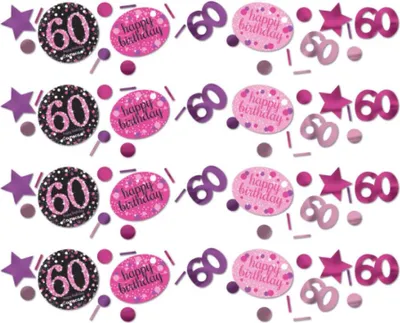 Produktbild von amscan Konfetti Zahl 60 Sparkling Celebration pink 34g