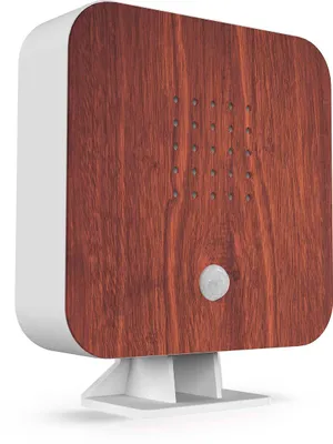 Produktbild von Northpoint Naturgeräuschebox Vogel Gesang Vogelzwitscher Box Bewegungsmelder Vogelgeräusche Licht Aufladbar mit Wandhalterung Cube Kirschholz