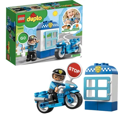 Produktbild von LEGO 10900 DUPLO Polizeimotorrad, Polizei Spielzeug ab 2 Jahre mit Motorrad und Polizistenfigur, Bausteine für Kleinkinder